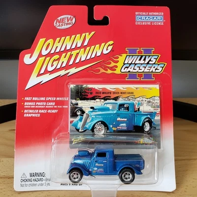 Johnny Lightning 1933 Willys Pickup Gasser Monte Grubb Diecast 1:64 Blue - Image 1 of 4