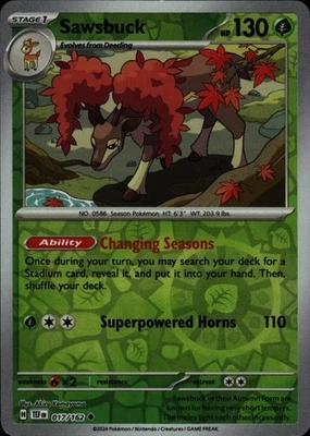 Sawsbuck - 017/162 Reverse Holo Uncommon SV05: Temporal Forces 017/162 NM - Image 1 of 2