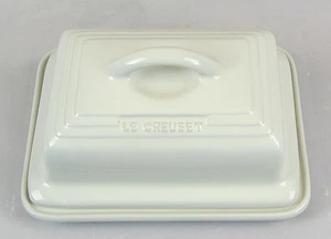 Le Creuset New Stoneware Ceramic White Cream Meringue Butter Dish With Lid 15-43 - Picture 1 of 8