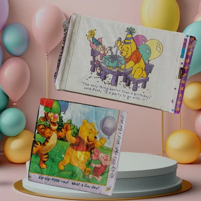 Winne The Pooh ~ Tigger Piglet Party Napkins & Invitations Vintage Hallmark - Image 1 of 4