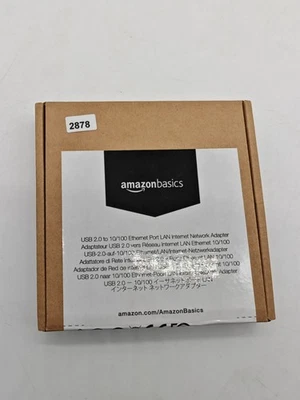 Amazon Basics Ethernet-LAN-Netzwerkadapter, USB 2.0, 10/100 Mbit/s, Schwarz - Bild 1 von 3