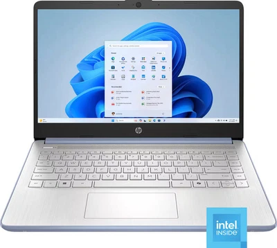 HP - 14" Laptop - Intel Processor N150 2025 - 4GB Memory - 128GB UFS - Sky Blue - Image 1 of 4