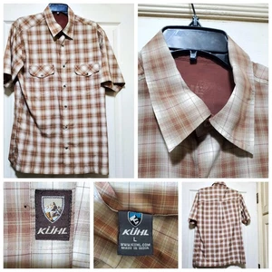 Kuhl Hemd Herren Large braun kariert Kurzarm Druckknopfleiste Western Wandern Outdoor - Bild 1 von 23