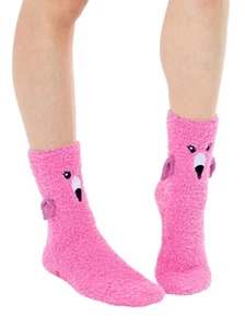 Calcetines antideslizantes Fuzzy Flamingo para mujer talla 9-11 Living Royal nuevos - Imagen 1 de 4