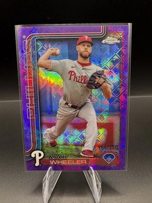2025 Topps Chrome - Zack Wheeler #189 Purple Logofractor 168/250 Phillies - Image 1 of 4