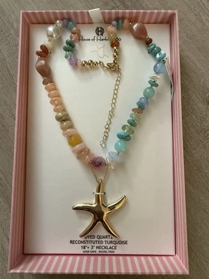 House of Harlow 1960 ~viral~ gold Starfish With Color Stones necklace - Image 1 of 4