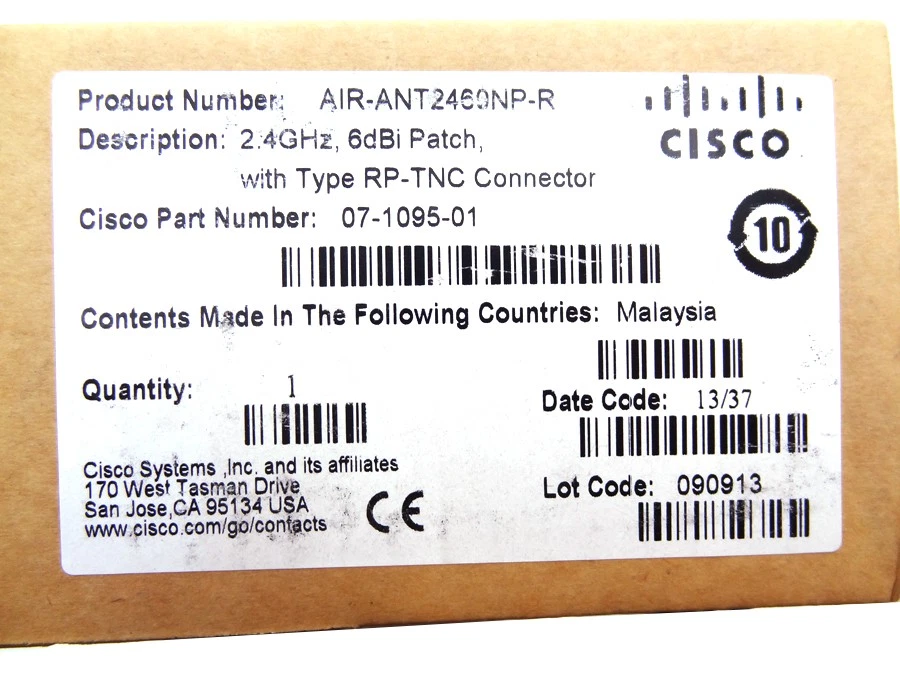 CISCO AIR-ANT2460NP-R 2.4 GHZ 6 DBI 802.11N DIRECTIO - Image 1 of 1
