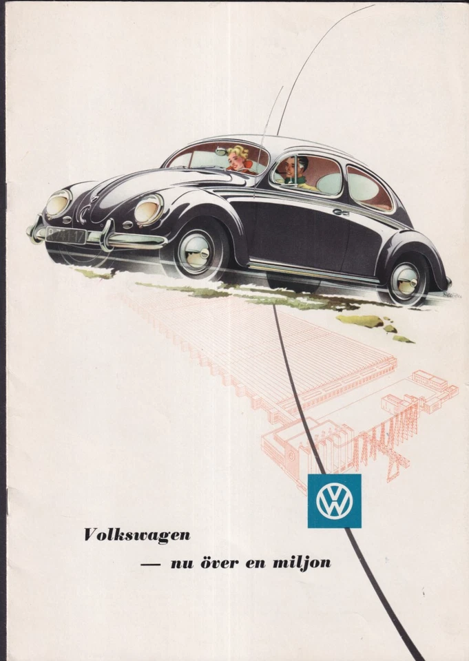 Volkswagen brochure 1956 nu över en miuljon Limousine med Soltak &c Sweden - Image 1 of 1