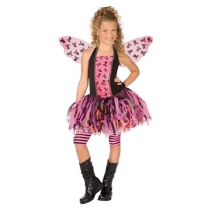 Girls SKULL FAIRY SHREDDY Costume Angel Dress w Wings + Leggings Child Small 4 6 - Picture 1 of 1