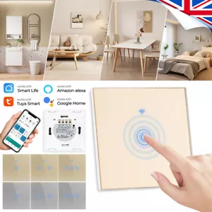 WiFi Smart Touch Wall Switch NO Neutral Wire Alexa & Google Compatible 1-3 Gang - Picture 1 of 24