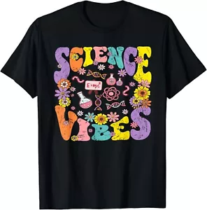 Science Vibes Retro 1st Day of Back To School Groovy Teacher Gift Unisex T-Shirt - Picture 1 of 4