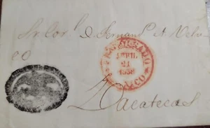 O) 1838 MEXICO, OFFICIAL CORRESPONDENCE, PREPHILATELIC  - PRESTAMP, FRANQUEADO M - Picture 1 of 1