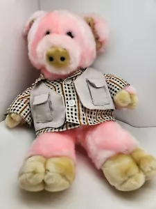 Plush Stuffed Animal Toy Pig In Shirt & Vest By Bear Factory - Picture 1 of 5