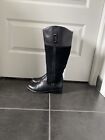 Black Leather Hush Puppies Boots          Size 8
