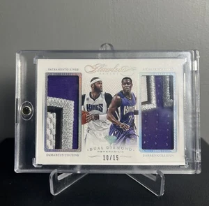 Demarcus Cousins Darren Collison 2015 Flawless Dual Diamond Jersey Patch 10/15 - Picture 1 of 5