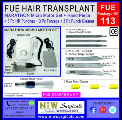 NIW FUE Hair Transplant Kit 113 with Micro motor, etc.. - Image 1 of 3