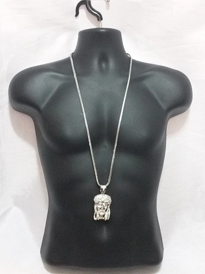 Pieza Jesús Colgante Corona Cristo Hip Hop 36" Franco Cadena Cristal Collar Foto 1 de 1