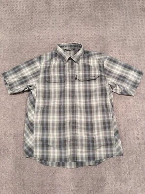 Sitka Button Up Casual Short Sleeve Shirt Large  Excellent Free Ship! - Image 1 of 4