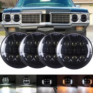 4 faros LED de 5,75"" 5-3/4"" DRL ojos de ángel Hi-Lo para Ford Galaxie 500 1962-74 - Imagen 1 de 9