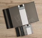 Set of 4 Faux Leather Reversible Placemats & Coasters Black Grey Leatherette NEW