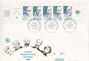 FRANCE 1986 FDC PERSONNAGES CELBRES YT 2394 A 2400 - Imagen 1 de 1