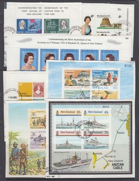 NEW ZEALAND 1969/96 USED M/S’s ex FDC’s (x27) DIFFERENT (ID:FD10) - Image 1 of 4
