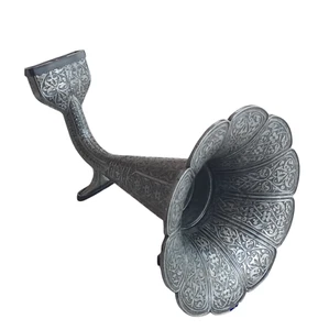 Amplificatore Grammofono Lettore Musicale Mobile Decorazione Altoparlante Wireless Classico Old Silv - Foto 1 di 7