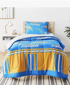 Northwest NFL Los Angeles Chargers Rotary Twin Bed in Bag Set - Picture 1 of 5