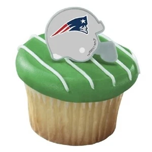 ANILLOS DE CUPCAKE DE NUEVOS ENGLAND PATRIOTS (12) Suministros de cumpleaños Juguete de decoración - Imagen 1 de 1