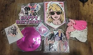 taylor swift birthday decorations Banner Cupcake Cake Topper Sticker Balloons - Picture 1 of 5