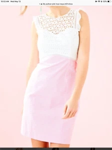 Lilly Pulitzer NWT Maya Shift Dress White & Pink Seersucker Size 8 - Picture 1 of 4