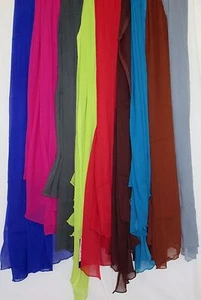 Dupatta 215 206 Solid Georgette Dupatta Chunni Wrap Scarf Solid Assorted Colors - Picture 1 of 67