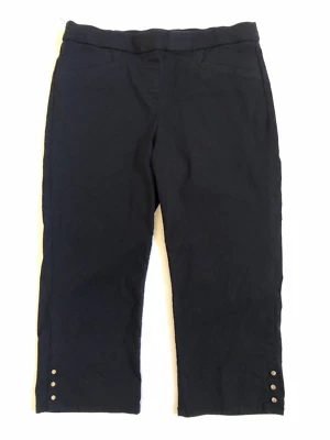 Pantalones para mujer Studio Works talla 12 (32x20) negros elásticos cortos bolsillos Foto 1 de 4