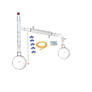 1000ml 24/29 Distillation Apparatus Lab Vacuum Distill Kit Vigreux Column W/Arm - Picture 1 of 3
