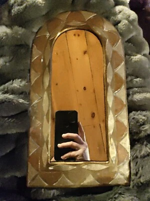 🔥Espejo colgante arqueado de latón marroquí arte hecho a mano vintage decoración increíble🔥 Foto 1 de 4