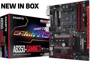 NEW GIGABYTE GA-AB350-GAMING 3 HDMI USB 3.1 DDR4 AMD Socket AM4 ATX Motherboard - Picture 1 of 9