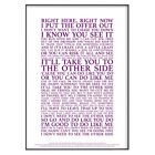 The Other Side (The Greatest Showman) Song Lyrics Print Poster (Unframed)