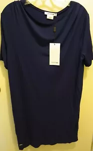 Lacoste Navy Stretch Short Sleeve Dress Made inFrance NWT Sz 38/6 $150 YearRound - Picture 1 of 6