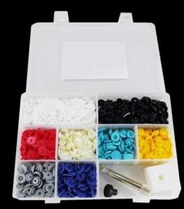 Original Kam Snap Tool And 250 Buttons 0 1/2in Various Colours - Picture 1 of 3