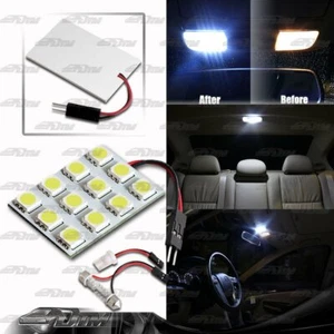 WHITE SMD 12 LED Interior Dome Map Light Panel T10 & Festoon Adapter For TOYOTA - Bild 1 von 3