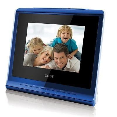 Coby Digital Photo Frame 3.5" with Alarm Clock - Blue  DP356 New - Image 1 of 2