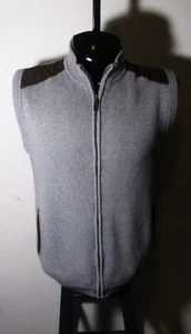 CHAPS Gray Full Zip Sweater Golf Vest Size M - Picture 1 of 6