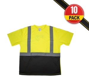 10PK High Visibility Reflective T-Shirt (L) for Men Class2 ANSI/ISEA Certified - Picture 1 of 12