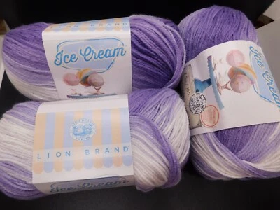 Lote de 3 Hilos de Helado Marca León Uva 3.5oz 100% Acrílico Foto 1 de 4