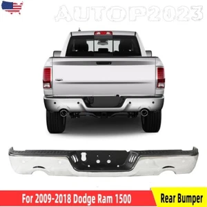 2009-2018 Dodge Ram 1500 w/Dual Exhaust & Sensor Holes Chrome Rear Step Bumper - Picture 1 of 9