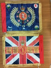 The Royal Welch Fusiliers miniature 1st bn Regimental/Queen's colours flag.