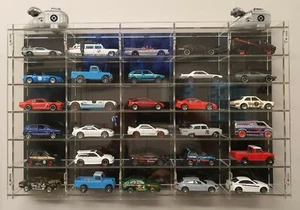 30 Model 1:64 Matchbox Corgi Toy Hot Wheels Car Vehicle Display Frame Cabinet - Picture 1 of 13
