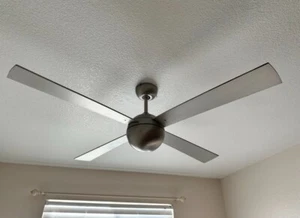 BRUSHED NICKEL MODERN FAN CO BALL CEILING FAN. - Picture 1 of 14