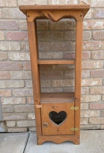 Farm House Wooded Book Shelf W/Heart Cut Out 2 Shelves Hand Made 33.75 X 9 X 14 - Picture 1 of 7