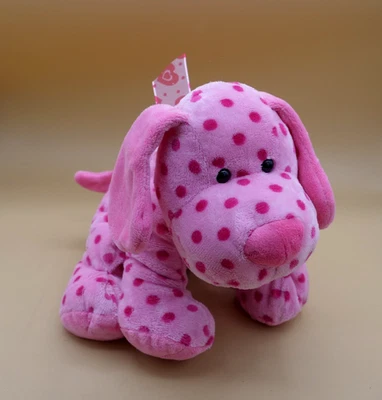 DOGGY DOTS  Puppy Dog Mary Meyer Plush Pink Polka Dot Lovey 12" Stuffed Animal - Image 1 of 4
